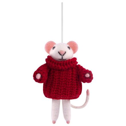 Украшение ёлочное (1 шт.) "Мышка", 6х5х13 см, фетр, хлопок, ассорти 4 дизайна, ЗОЛОТАЯ СКАЗКА, 592422