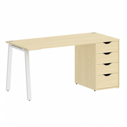 Home Office Стол письменный VR.SP-3-158.4.A Клён/Белый металл 1580*720*750