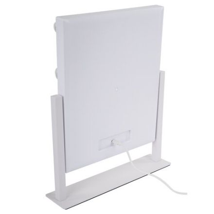 Зеркало для макияжа гримерное с подсветкой, 9 LED-ламп, 3 режима свечения, размер 25х30 см, работа от сети 220 V, цвет белый, BRABIX, 609335