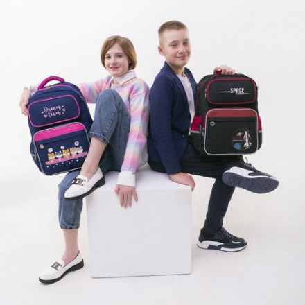 Рюкзак ЮНЛАНДИЯ COMPLETE с пеналом в комплекте, эрго-спинка, "Endless space", 42х29х14 см, 271415