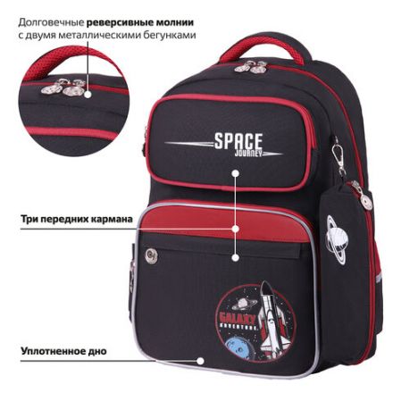 Рюкзак ЮНЛАНДИЯ COMPLETE с пеналом в комплекте, эрго-спинка, "Endless space", 42х29х14 см, 271415