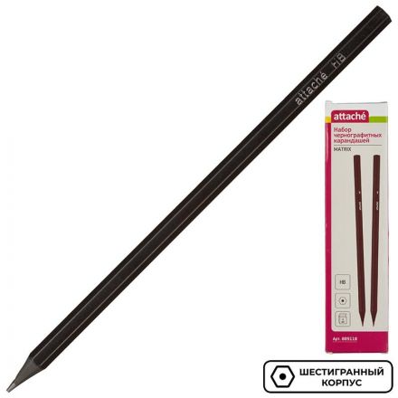 Карандаш чернографитный Attache Economy плаcтик,б/ласт,HB,черн.корп,6шт/уп