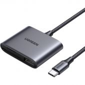 Картридер Ugreen CM387 (80798) USB-C to SD/TF + USB 2.0 серый Картридер Ugreen CM387 (80798) USB-C to SD/TF + USB 2.0 серый