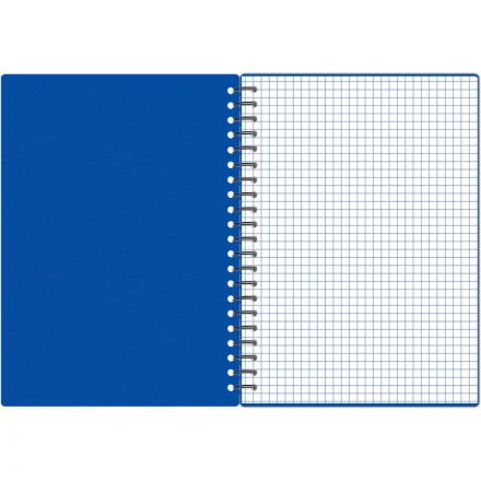 Бизнес-тетрадь А5 48л. Attache Economy, гребень,пласт.обл,синий, клетка