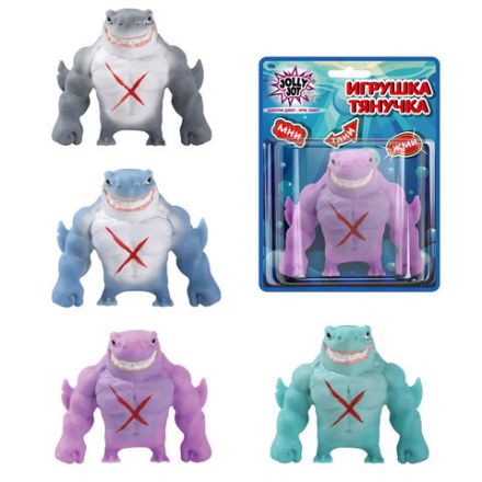 Игрушка-антистресс "АКУЛА", 10 см, ассорти, 4 цвета, блистер, JOLLY JOT (ДЖОЛЛИ ДЖОТ), 665780