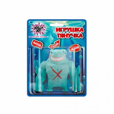 Игрушка-антистресс "АКУЛА", 10 см, ассорти, 4 цвета, блистер, JOLLY JOT (ДЖОЛЛИ ДЖОТ), 665780
