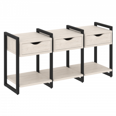 Loft Тумба на регулируемых опорах наборная. Вариант №4 VR.L-TN-4.O Денвер светлый/Чёрный металл 1440*460*719 Loft Тумба на регулируемых опорах наборная. Вариант №4 VR.L-TN-4.O Денвер светлый/Чёрный металл 1440*460*719