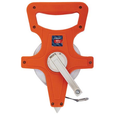 Рулетка геодезическая 20 м х 13 мм, лента фибергласс, открытый корпус, RABBITEX (РАББИТЕКС), 671366