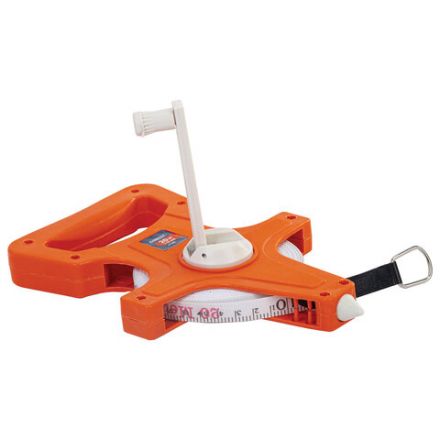 Рулетка геодезическая 20 м х 13 мм, лента фибергласс, открытый корпус, RABBITEX (РАББИТЕКС), 671366