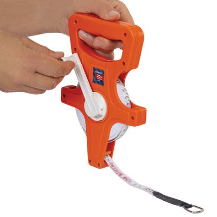 Рулетка геодезическая 20 м х 13 мм, лента фибергласс, открытый корпус, RABBITEX (РАББИТЕКС), 671366