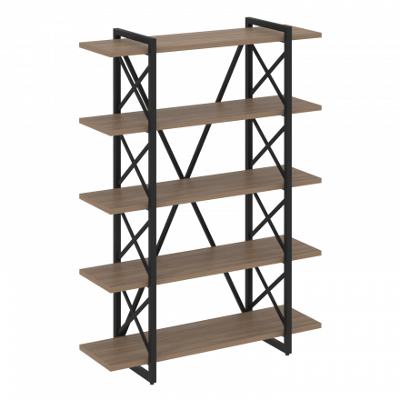 Loft Стеллаж на регулируемых опорах-5 полок VR.L-MST.O-5.8V Дуб аризона/Чёрный металл 1200*400*1650