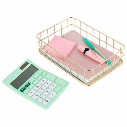 Органайзер-корзинка для косметики и мелочей металлическая MONTE VITA (МОНТЕ ВИТА), 242х162х63 мм, золото, 272481