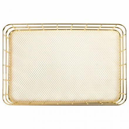 Органайзер-корзинка для косметики и мелочей металлическая MONTE VITA (МОНТЕ ВИТА), 242х162х63 мм, золото, 272481