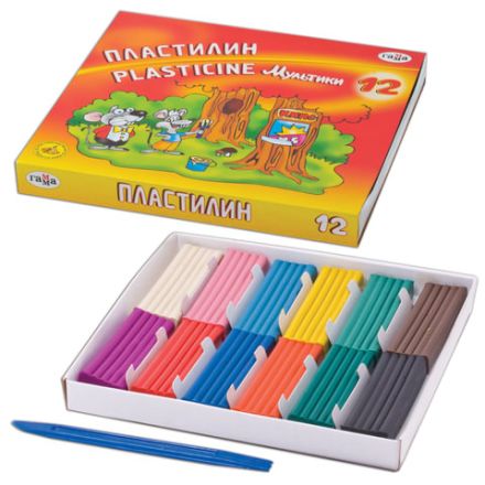 Пластилин классический ГАММА "Мультики", 12 цветов, 240 г, со стеком, картонная упаковка, 280018/281018 Пластилин классический ГАММА "Мультики", 12 цветов, 240 г, со стеком, картонная упаковка, 280018/281018