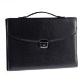 Портфель OfficeSpace "Planeta", кожзам, черный, 3 отделения, метал. замок Портфель OfficeSpace "Planeta", кожзам, черный, 3 отделения, метал. замок