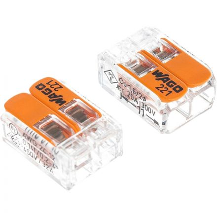 Клемма WAGO 221-412 (2Х4,0мм2 с рычажком) уп (100шт)