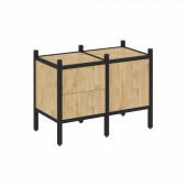 Loft Прямой стеллаж наборный VR.L-01 Тиквуд светлый/Чёрный металл 862*446*636 Loft Прямой стеллаж наборный VR.L-01 Тиквуд светлый/Чёрный металл 862*446*636