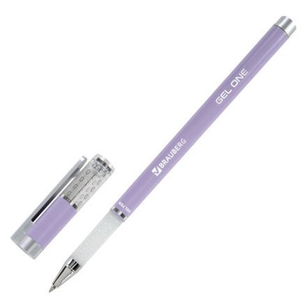 Ручка гелевая BRAUBERG "GEL ONE PASTEL", ЧЕРНАЯ, корпус ассорти, узел 0,5 мм, линия 0,35 мм, 144039