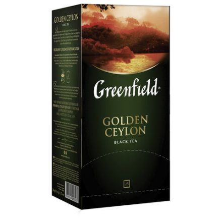 Чай GREENFIELD "Golden Ceylon" черный цейлонский, 25 пакетиков в конвертах по 2 г Чай GREENFIELD "Golden Ceylon" черный цейлонский, 25 пакетиков в конвертах по 2 г