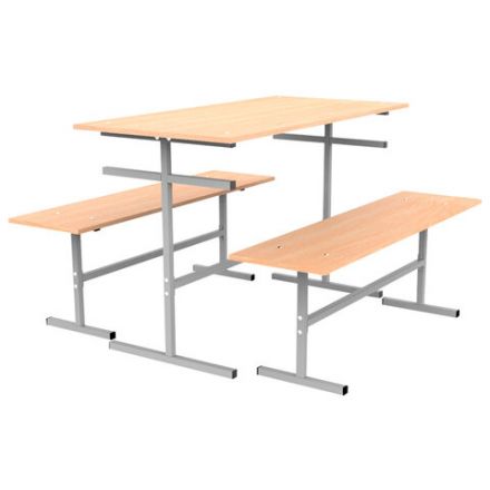 Стол для столовых на 6 мест "ССТ 1500", 1500х600х760 мм, рост 6, каркас металл, ЛДСП, цвет бук