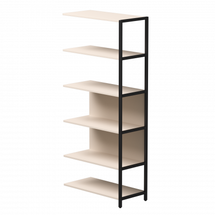 Полустеллаж металлический высокий Everprof EVO 805х385x1840 Кашемир/Черный