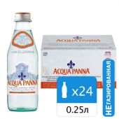 Вода негазированная минеральная ACQUA PANNA, 0,25 л, ИТАЛИЯ, стеклянная бутылка, УТ-00004086