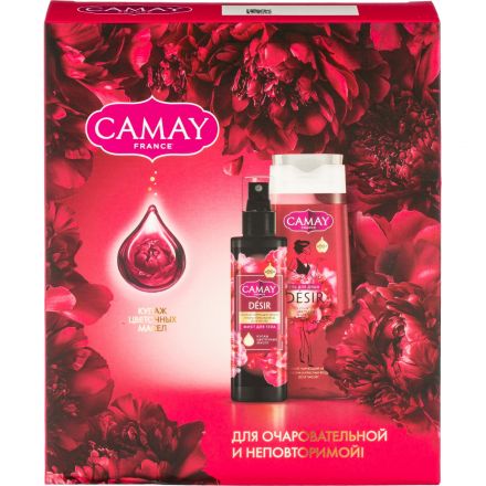 Подарочный набор Camay женский гель для душа и спрей-мист для тела и волос