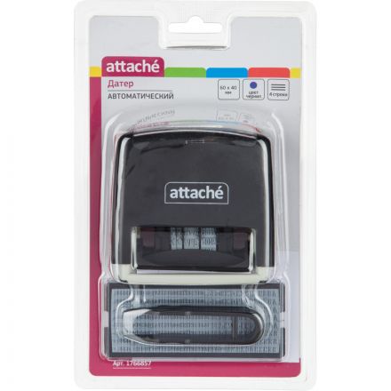 Датер автоматический самонабный Attache 4 строки 60х40мм 8727 Датер автоматический самонабный Attache 4 строки 60х40мм 8727