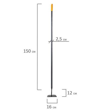 Тяпка цельнометаллическая 16х12 см, ОБЩАЯ ДЛИНА 150 см, черенок сталь, RABBITEX (РАББИТЕКС) "LONG HANDLE", 700496