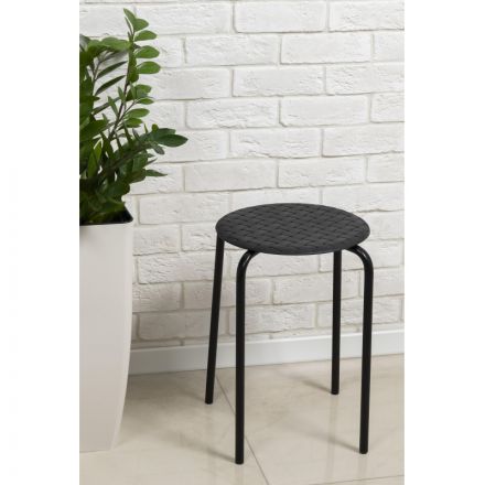 Табурет XPP_Береста с круглым сиденьем h45 черный