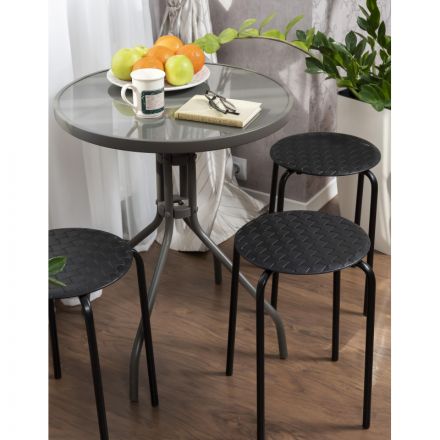 Табурет XPP_Береста с круглым сиденьем h45 черный