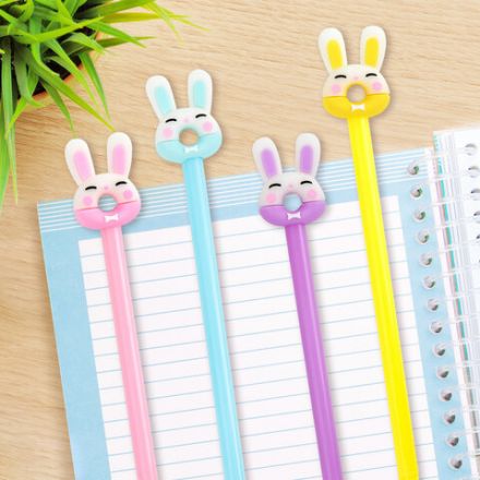 Ручка с топпером шариковая ЮНЛАНДИЯ "Зайка-пончик", корпус ассорти, СИНЯЯ, пишущий узел 0,7 мм, 143802 Ручка с топпером шариковая ЮНЛАНДИЯ "Зайка-пончик", корпус ассорти, СИНЯЯ, пишущий узел 0,7 мм, 143802