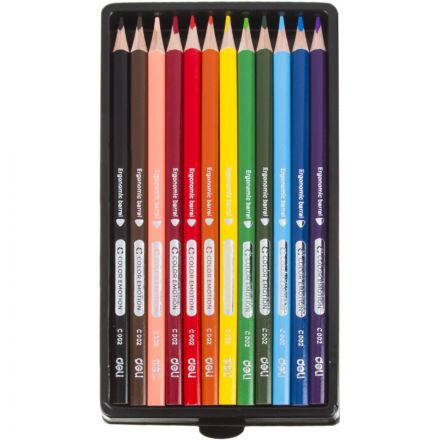 Карандаши цветные Deli Color Emotion EC00200 3-гран. липа 12цв/наб