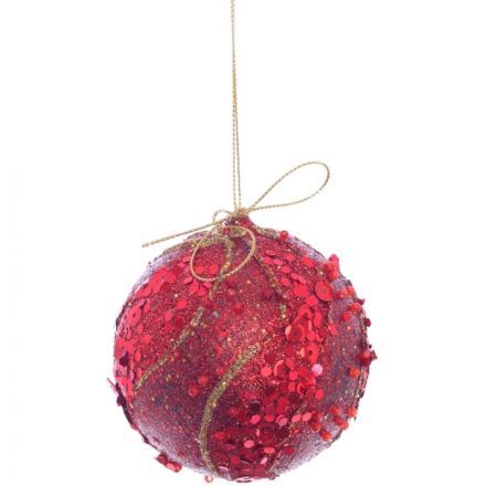 Украшение новогоднее Шар Фантазия красная, D 8 см, L8 W8 H8 см, 262340