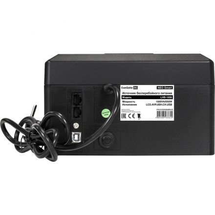 ИБП ExeGate NEO Smart LHB-1000,лин.инт,1000ВА/650Вт, 8xEURO(EX293858RUS) ИБП ExeGate NEO Smart LHB-1000,лин.инт,1000ВА/650Вт, 8xEURO(EX293858RUS)
