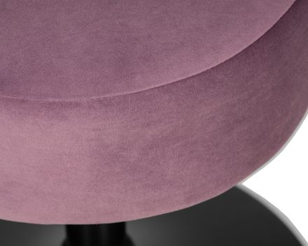 Пуф DOBRIN DANNY BLACK, пудрово-сиреневый велюр (MJ9-52)