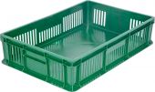 Ящик 600х400х140 мм дно сплош.стенки перф.без ручек зеленый морозостойкий