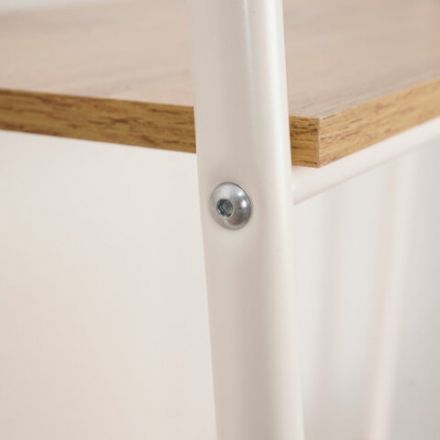 Стеллаж на металлокаркасе "Скандинавия-14", 450х385х1470 мм, 4 полки ЛДСП, белый/дуб, CТCП14 Б