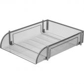 Лоток для бумаг горизонтальный Attache (металлическая сетка, высота 70 мм, серебро)