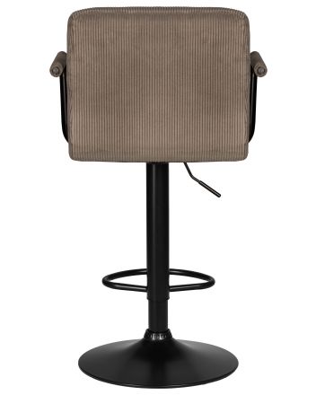 Стул барный DOBRIN KRUGER ARM BLACK, какао вельвет (LAR-E2041-05)
