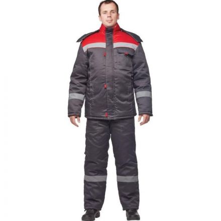 Костюм рабочий зимний з31-КПК сер/красн (р.60-62) 182-188