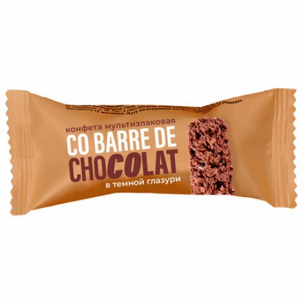 Конфеты мультизлаковые CO BARRE DE CHOCOLAT с темной глазурью, 1000 г