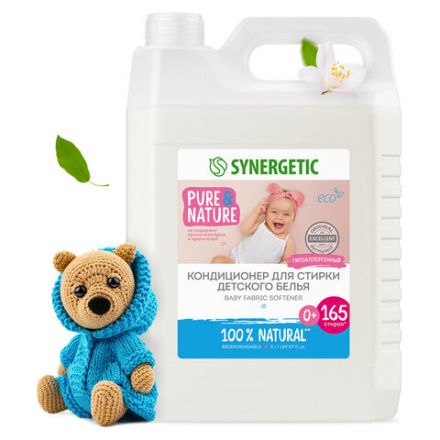 Кондиционер-ополаскиватель для детского белья 5 л, SYNERGETIC "Нежное прикосновение", 110502 Кондиционер-ополаскиватель для детского белья 5 л, SYNERGETIC "Нежное прикосновение", 110502