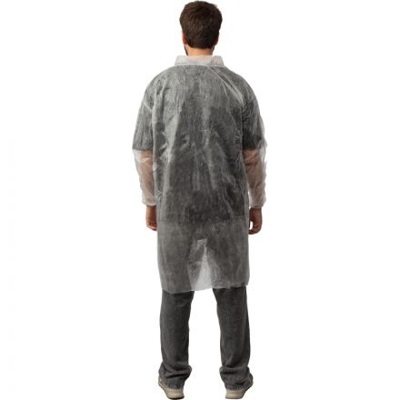 Халат н/с процед, рук.рез, на липч, XL, дл.110см, пл 25, белый, 10шт/уп