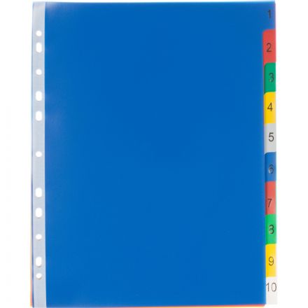 Разделитель листов Attache Selection А4+ пластиковый 10 листов разноцветный (цифровой)