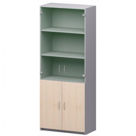 Шкаф SP Бюджет   со стекл. 2553 (651,879,655,670) д.ш.св./сер