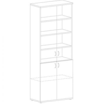 Шкаф IN Рондо витрина со стекл. дверями Ш-14н дуб альпийский