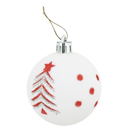 Шары ёлочные 16 шт., 6 см, "Русская Зима", пластик, цвет: красный/белый, ЗОЛОТАЯ СКАЗКА, 591984