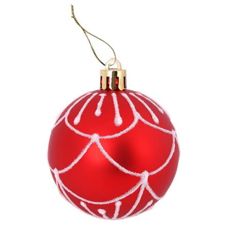 Шары ёлочные 16 шт., 6 см, "Русская Зима", пластик, цвет: красный/белый, ЗОЛОТАЯ СКАЗКА, 591984