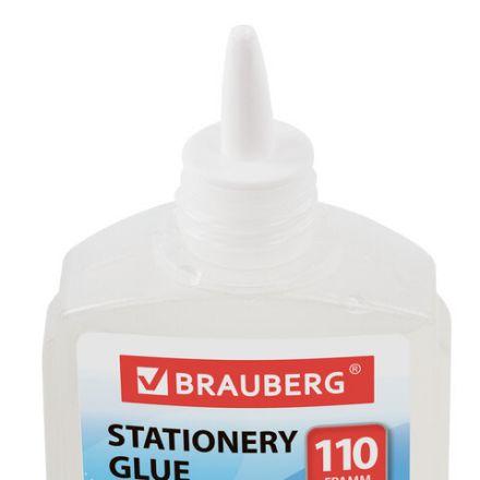 Клей канцелярский силикатный BRAUBERG "Standard" (для бумаги, картона) 110 г, 228416